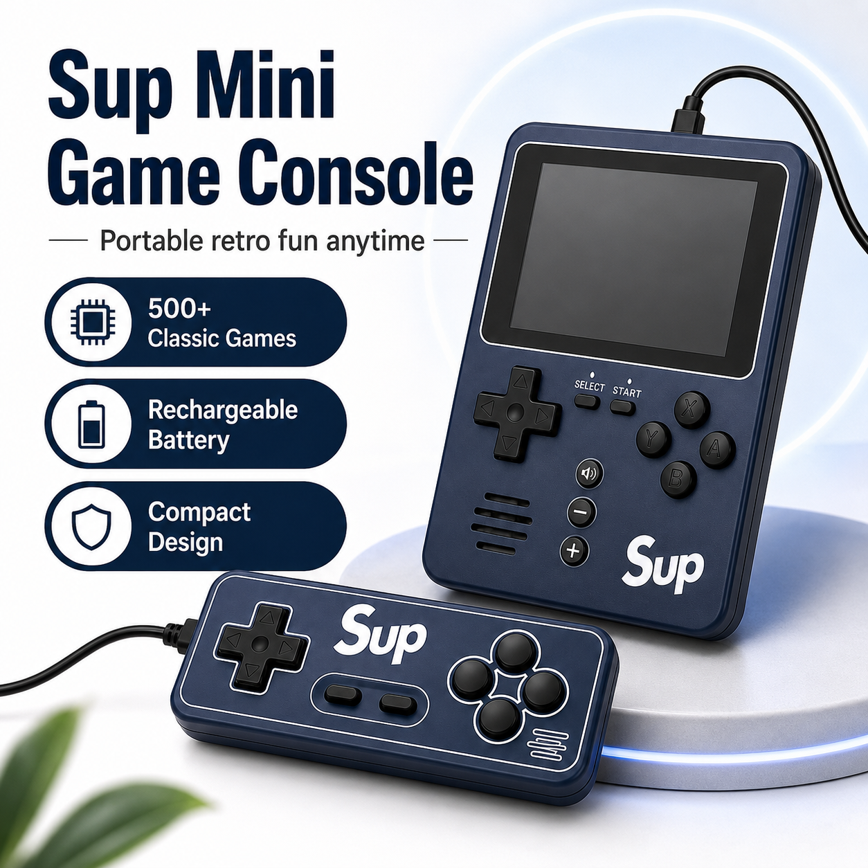 SUP Game Box Portable Retro Handheld Game Console for Kids | Rechargeable Mini Video Game Player with Built-in Classic Games | Handheld Gaming Toy Gift - Image 4