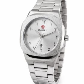 Men’s Analog Wrist Watch – Silver Metal Chain Strap Watch with Arabic Number Dial & Date Display – Casual Quartz Fashion Watch for Men