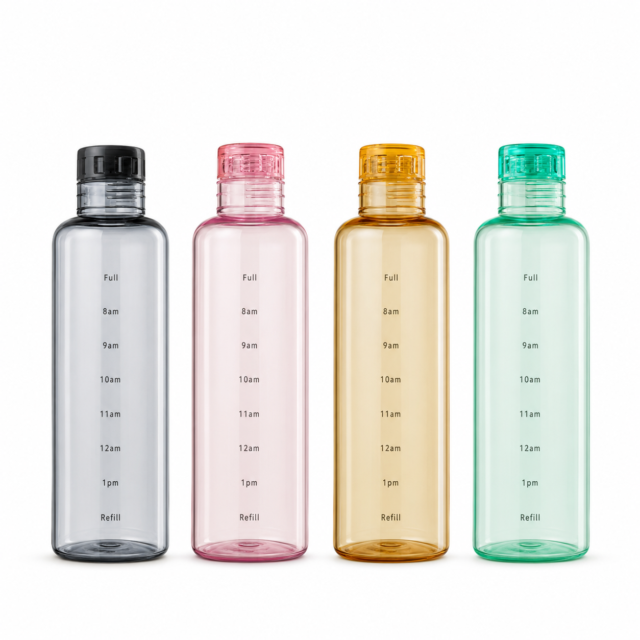 Motivational Water Bottle with Time Marker – Leakproof Transparent Sports Water Bottle for Gym, School, Office & Travel – Random Color - Image 2