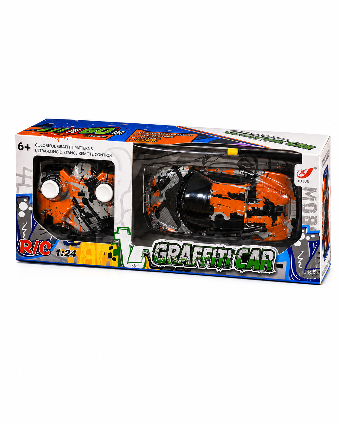 1:24 Remote Control Graffiti Car Toy – Colorful RC Racing Car with Controller – Kids Battery Operated Toy Car for Boys & Girls – Age 6+ - Image 6