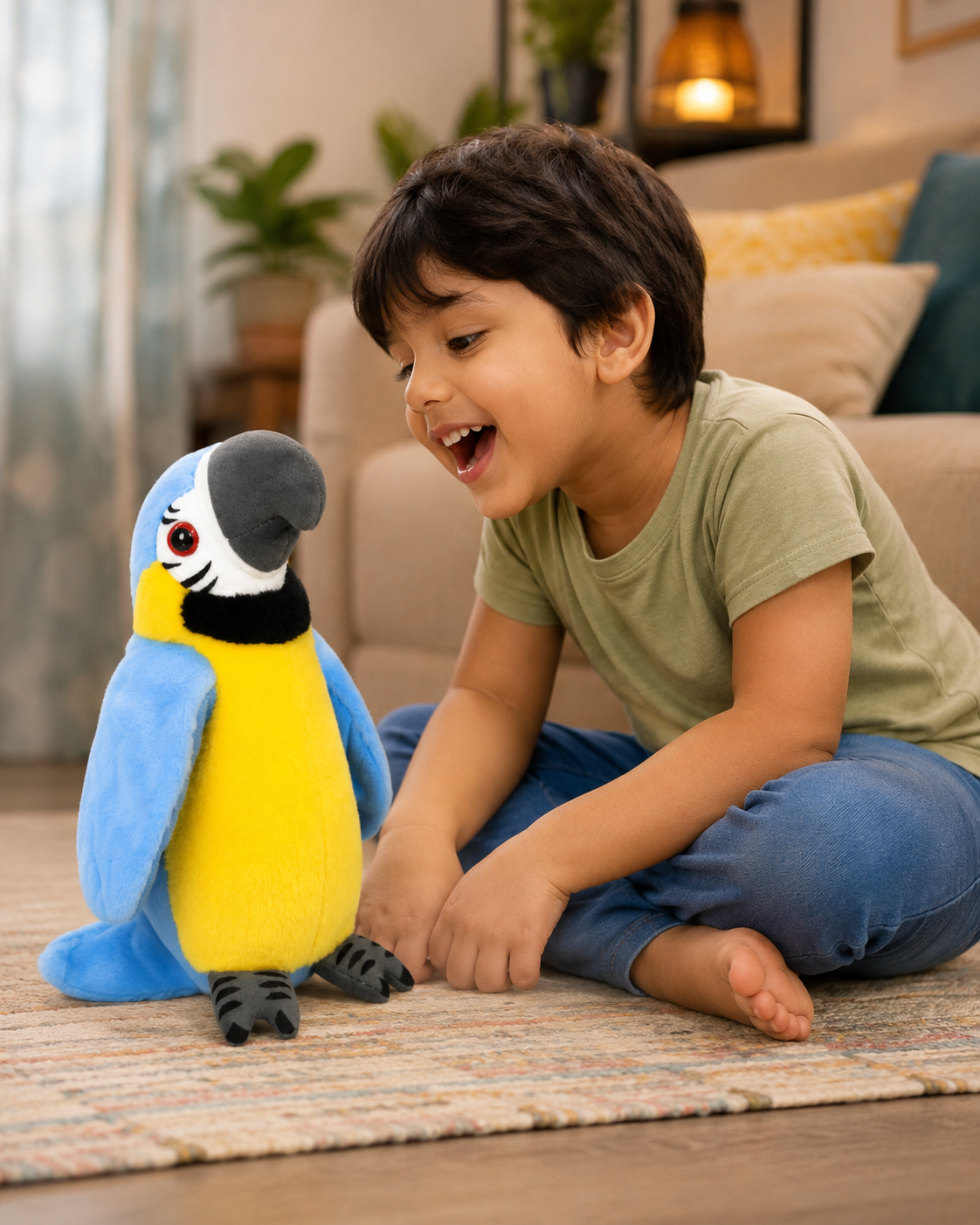 Talking Parrot Repeating Plush Toy – Repeat What You Say Interactive Bird Toy for Kids, Funny Voice Copy Toy, Soft Parrot Stuffed Toy Gift for Boys & Girls - Image 4