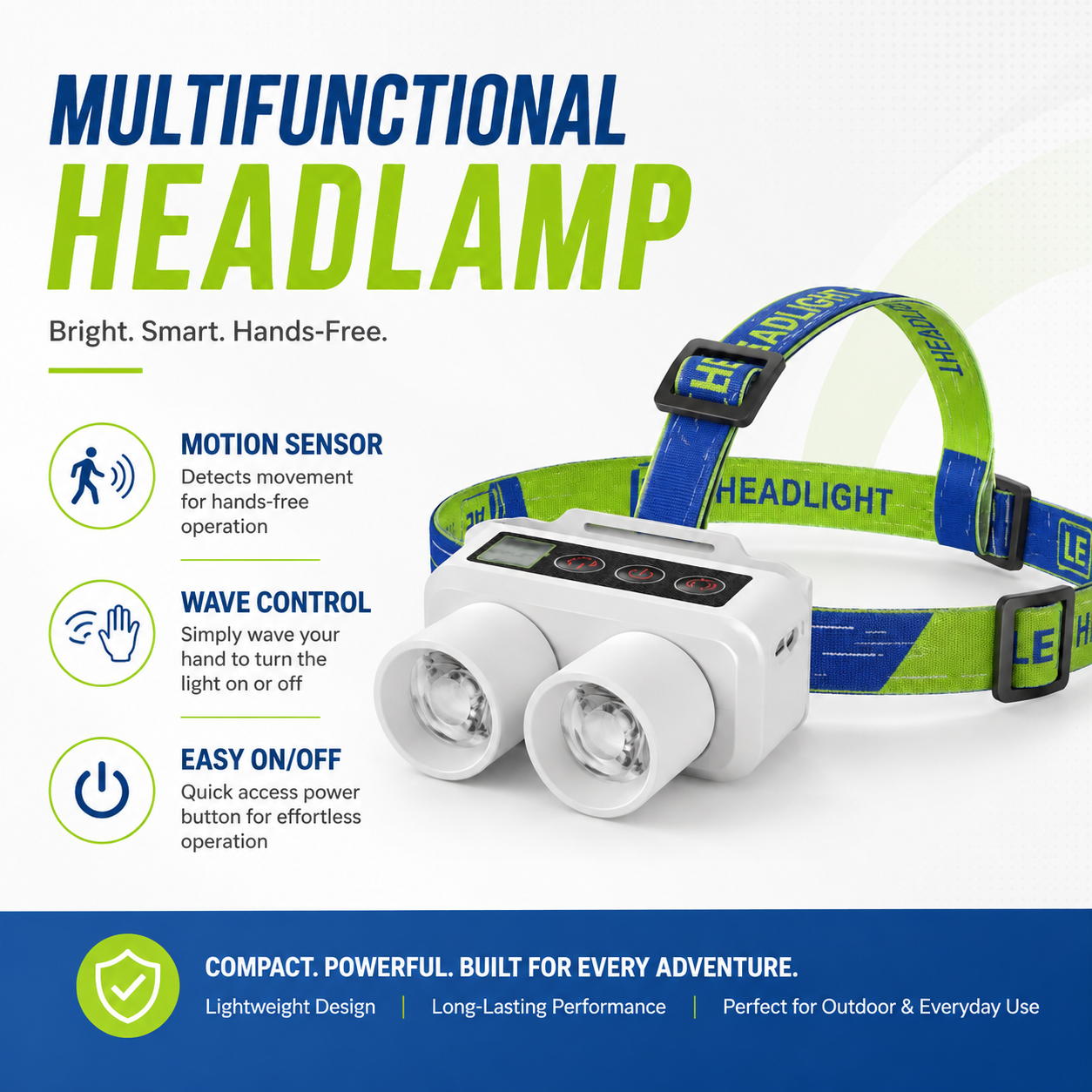 Rechargeable LED Sensor Headlamp with Dual Lights & USB Type-C Charging - Image 6