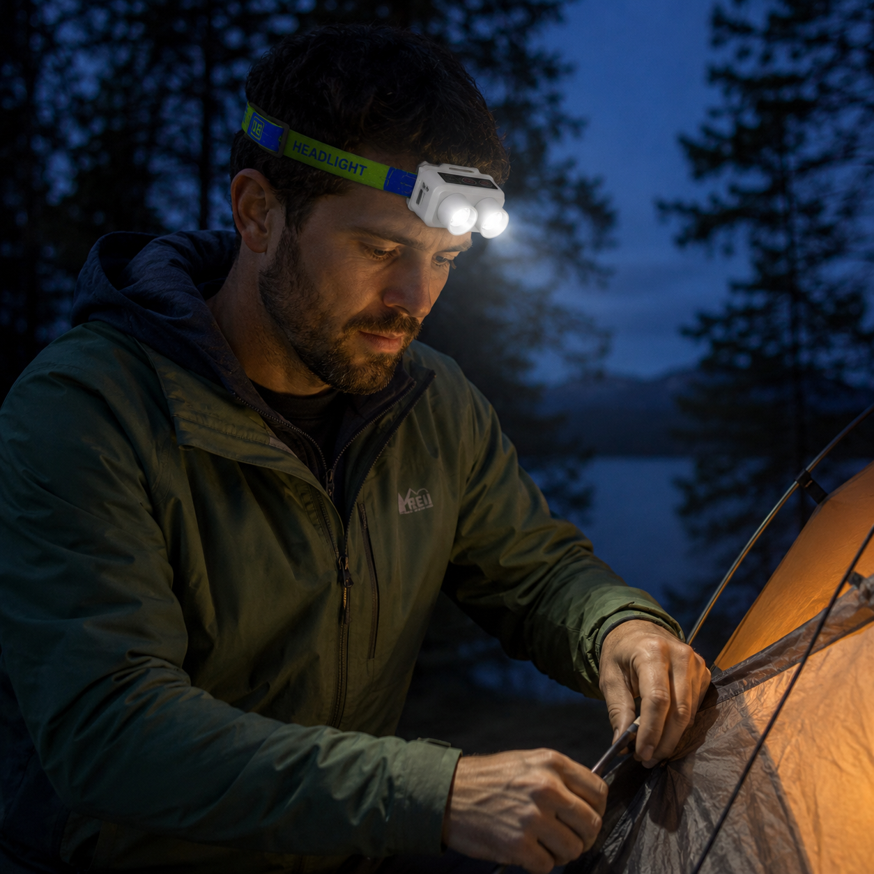 Rechargeable LED Sensor Headlamp with Dual Lights & USB Type-C Charging - Image 3