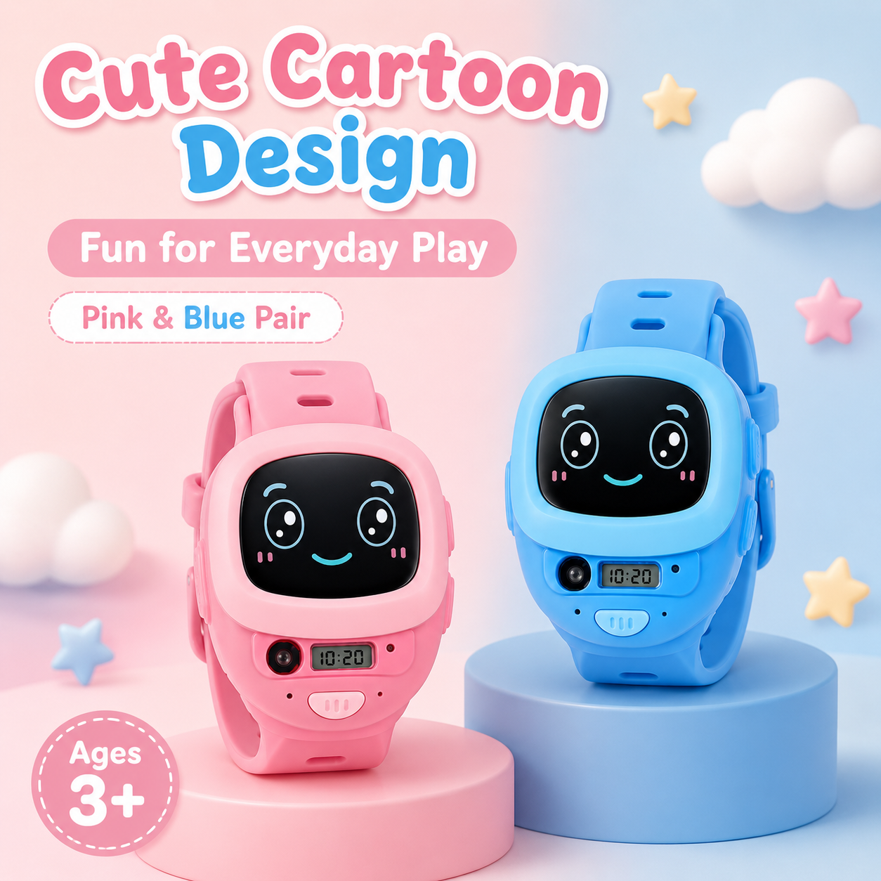2Pcs Kids Voice Intercom Watch Toy – Pink & Blue Walkie Talkie Wrist Watch Set with One Click Call, Clear Voice Communication Toy for Kids - Image 5