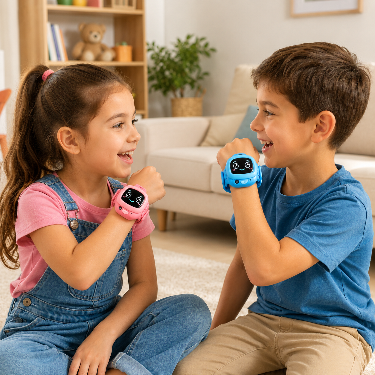 2Pcs Kids Voice Intercom Watch Toy – Pink & Blue Walkie Talkie Wrist Watch Set with One Click Call, Clear Voice Communication Toy for Kids - Image 6