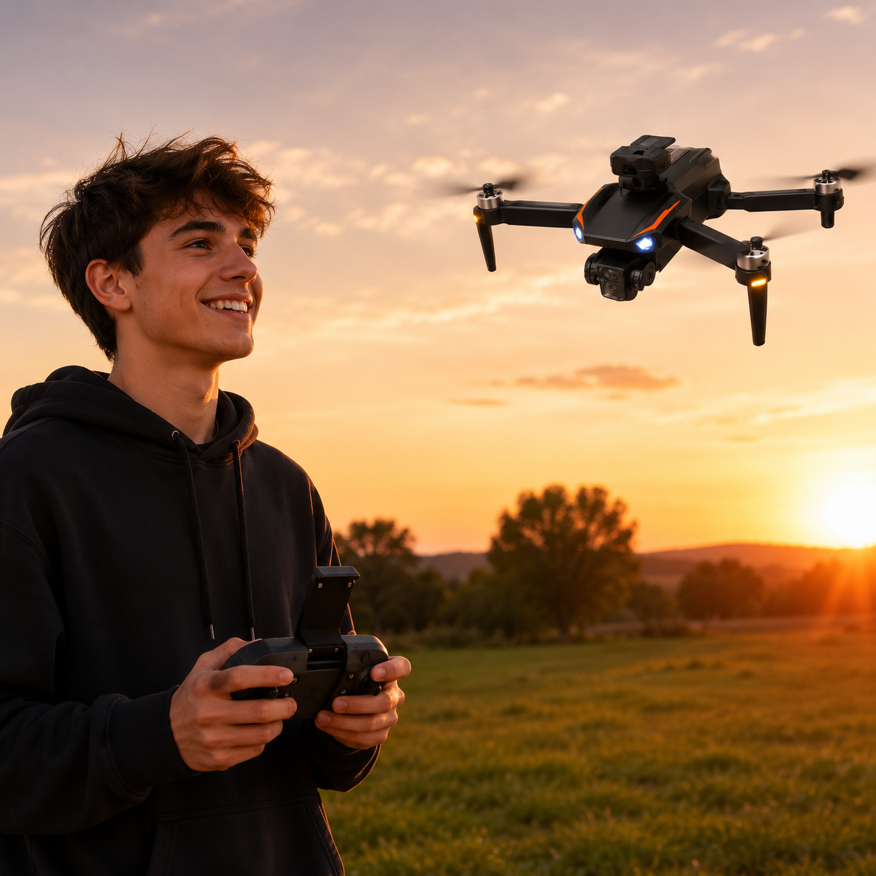 S26 PRO Foldable RC Drone with Front Camera, Remote Control & Carry Case | Rechargeable Quadcopter with LED Lights, 360° Flips & Headless Mode | Beginner Drone Toy 14+ - Image 9