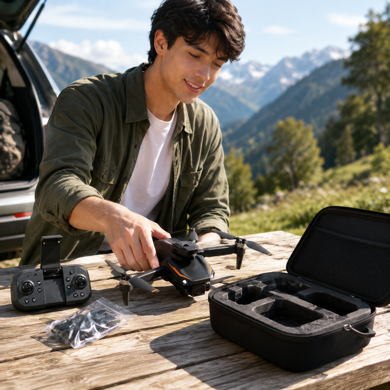 S26 PRO Foldable RC Drone with Front Camera, Remote Control & Carry Case | Rechargeable Quadcopter with LED Lights, 360° Flips & Headless Mode | Beginner Drone Toy 14+ - Image 5