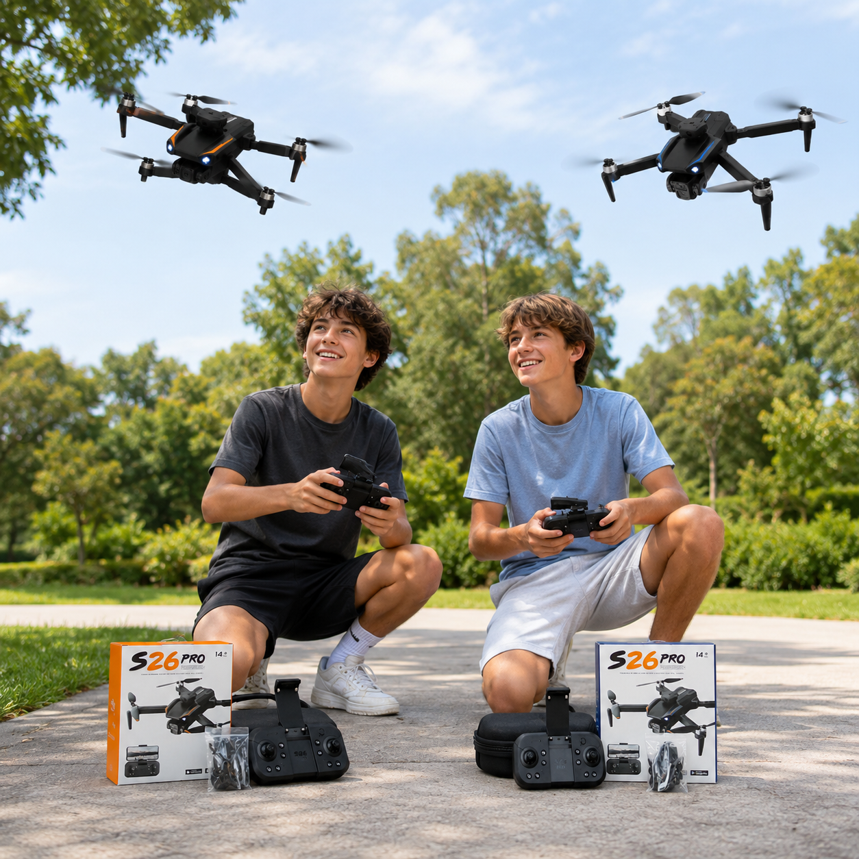S26 PRO Foldable RC Drone with Front Camera, Remote Control & Carry Case | Rechargeable Quadcopter with LED Lights, 360° Flips & Headless Mode | Beginner Drone Toy 14+ - Image 8