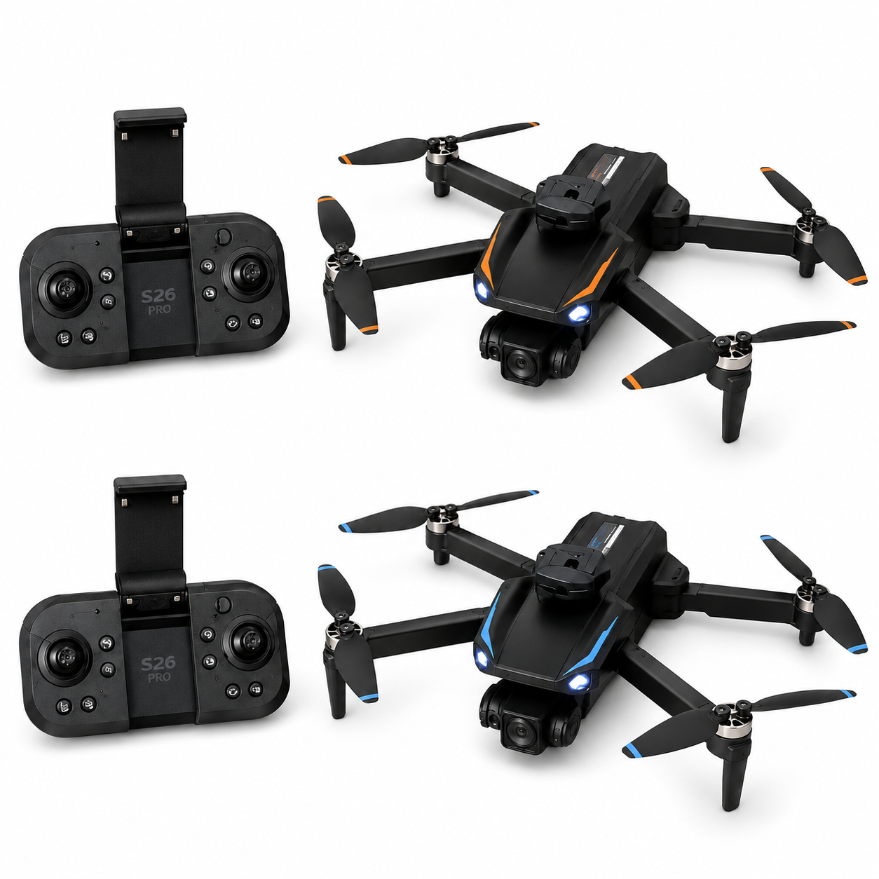 S26 PRO Foldable RC Drone with Front Camera, Remote Control & Carry Case | Rechargeable Quadcopter with LED Lights, 360° Flips & Headless Mode | Beginner Drone Toy 14+ - Image 7