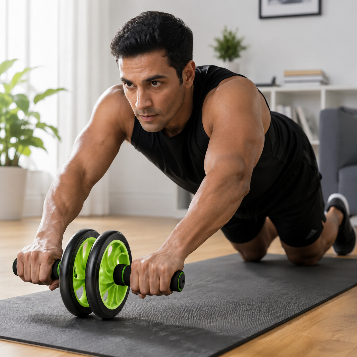 Dual Wheel Ab Roller for Home Workout – Two Wheeled Abdominal Exercise Wheel with Non-Slip Foam Handles for Core, Abs, Arms & Fitness Training - Image 4