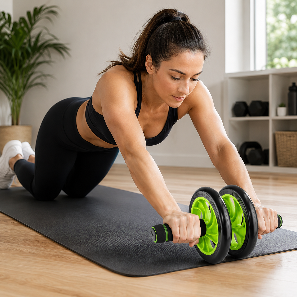 Dual Wheel Ab Roller for Home Workout – Two Wheeled Abdominal Exercise Wheel with Non-Slip Foam Handles for Core, Abs, Arms & Fitness Training - Image 5