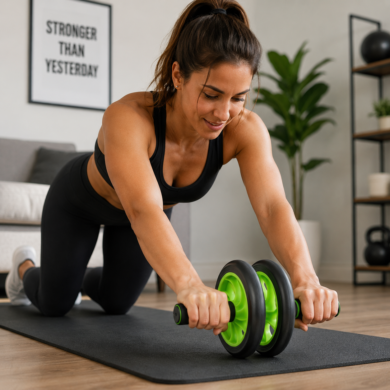 Dual Wheel Ab Roller for Home Workout – Two Wheeled Abdominal Exercise Wheel with Non-Slip Foam Handles for Core, Abs, Arms & Fitness Training - Image 6