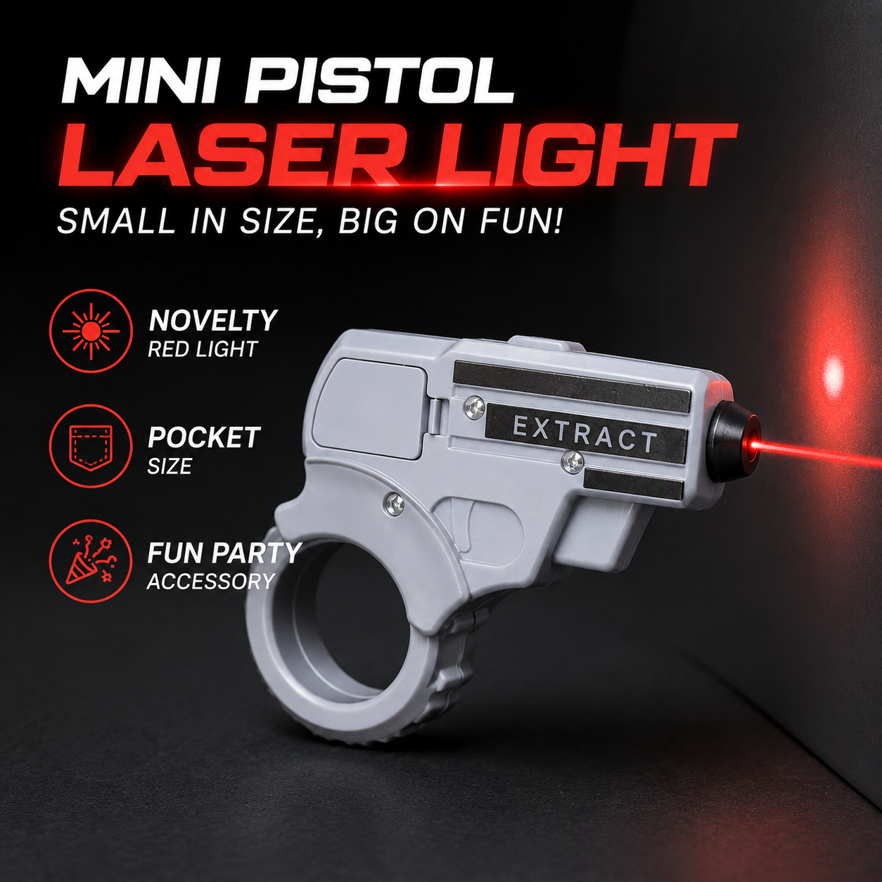Mini Laser Light Toy – Pistol Shape Pocket Laser Pointer Keychain for Cat Play, Fun Light Effects & Kids Outdoor Toy - Image 8