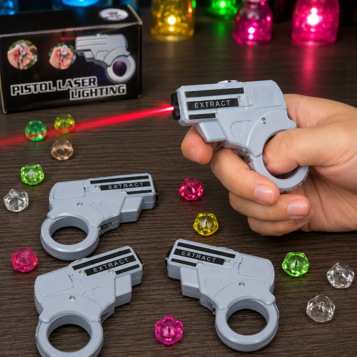 Mini Laser Light Toy – Pistol Shape Pocket Laser Pointer Keychain for Cat Play, Fun Light Effects & Kids Outdoor Toy - Image 4