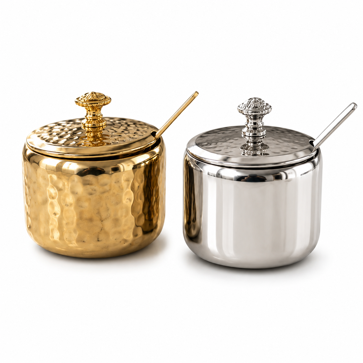 Stainless Steel Seasoning Pot with Lid & Spoon – Kitchen Spice Jar, Sugar Bowl, Salt Container, Masala Jar & Condiment Storage Pot – Gold/Silver - Image 7