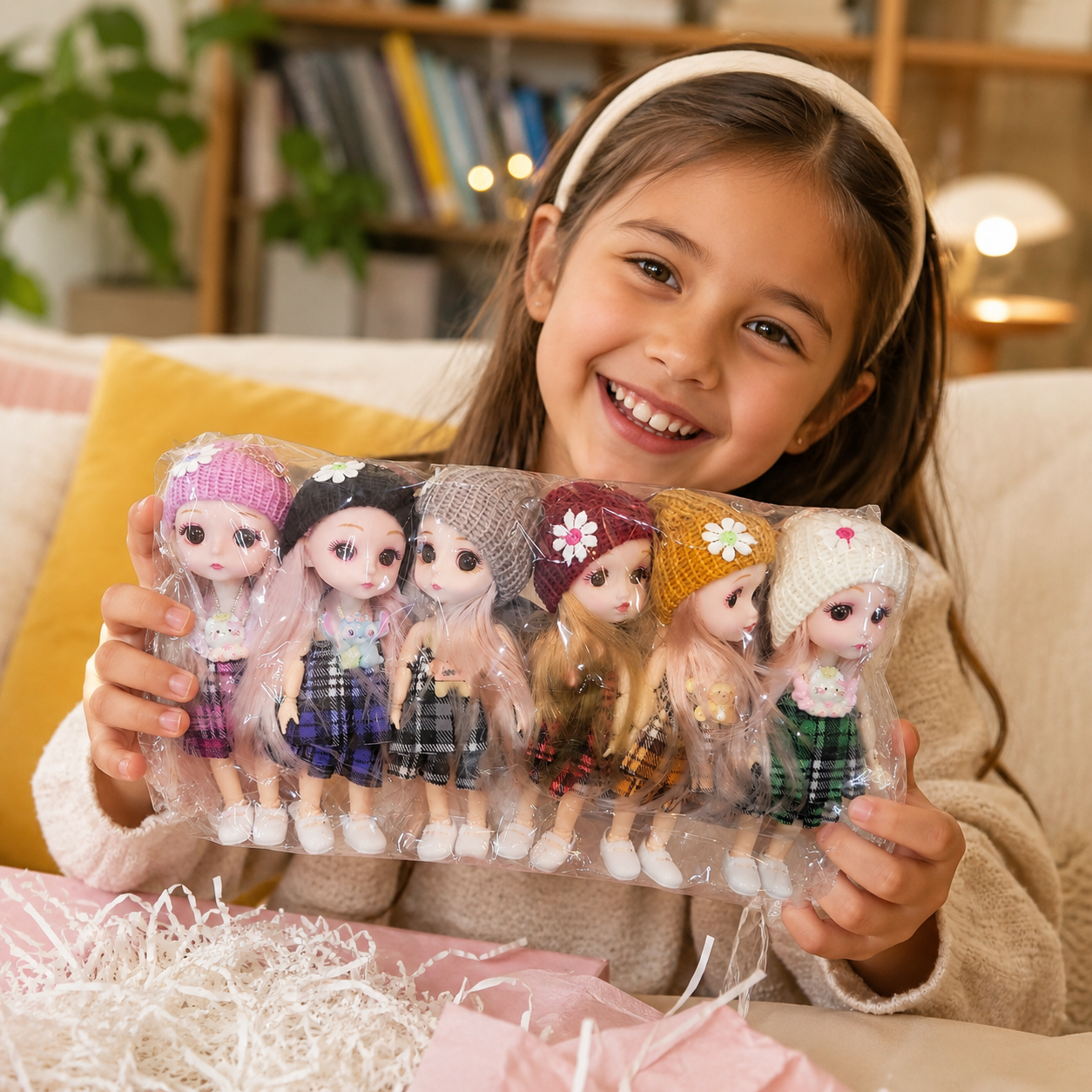 Cute Mini Fashion Doll Keychain for Girls 2 Pcs – Kawaii Bag Charm Pendant with Dress & Hat – Random Color Toy Gift for Kids - Image 6