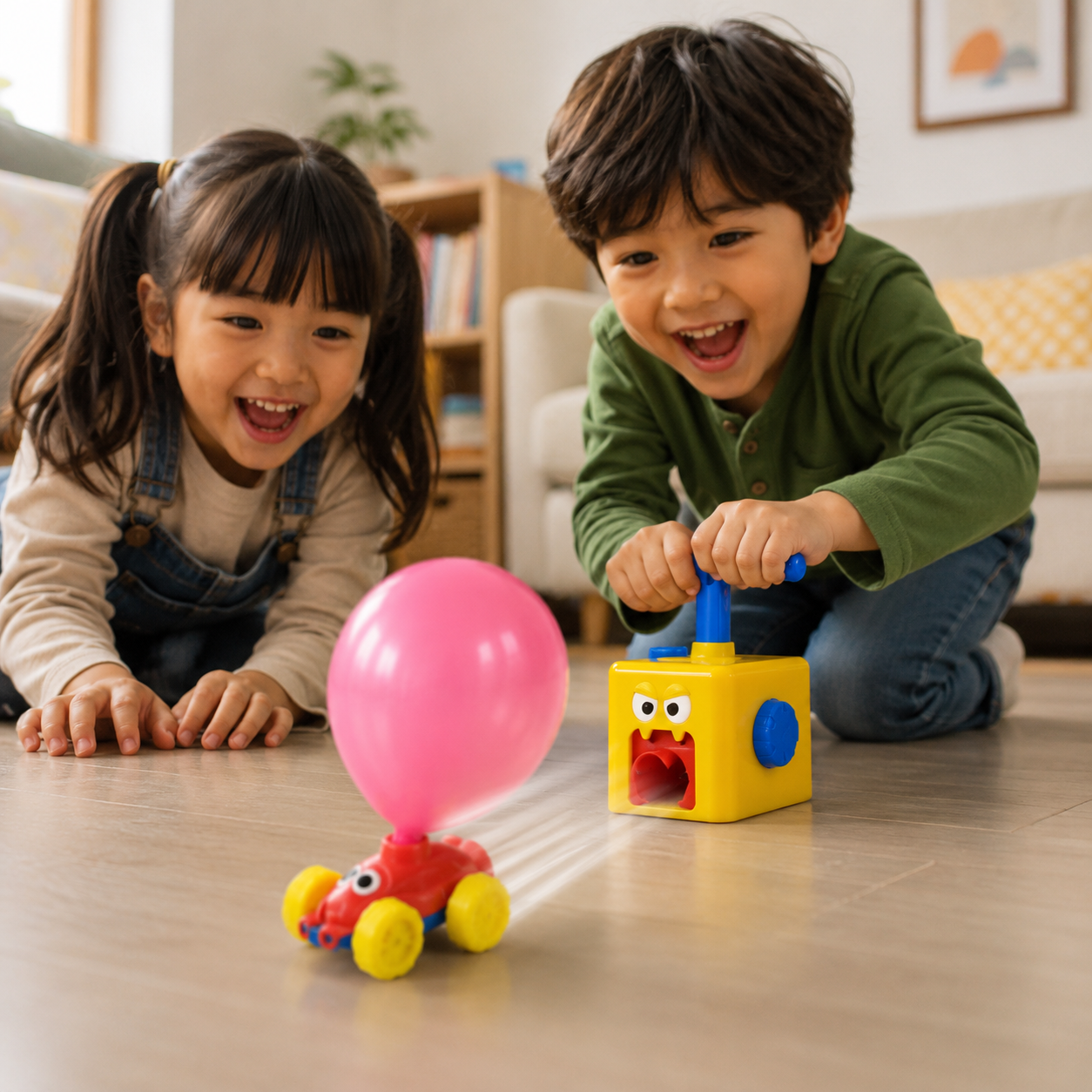 Balloon Powered Car Toy with Air Pump Launcher for Kids – No Battery Educational Science Experiment Toy – Balloon Car Racing Set - Image 7