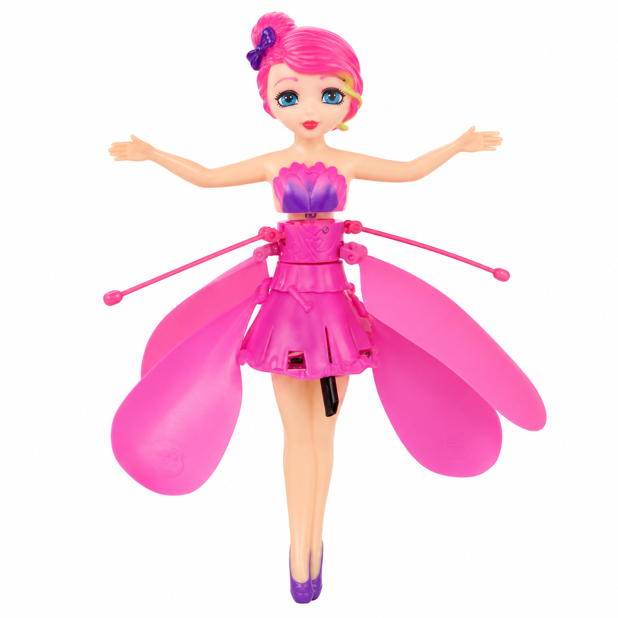 Infrared Induction Flying Fairy Doll Toy for Girls – Hand Sensor Flying Aircraft with LED Light & USB Rechargeable Flying Doll – Pink