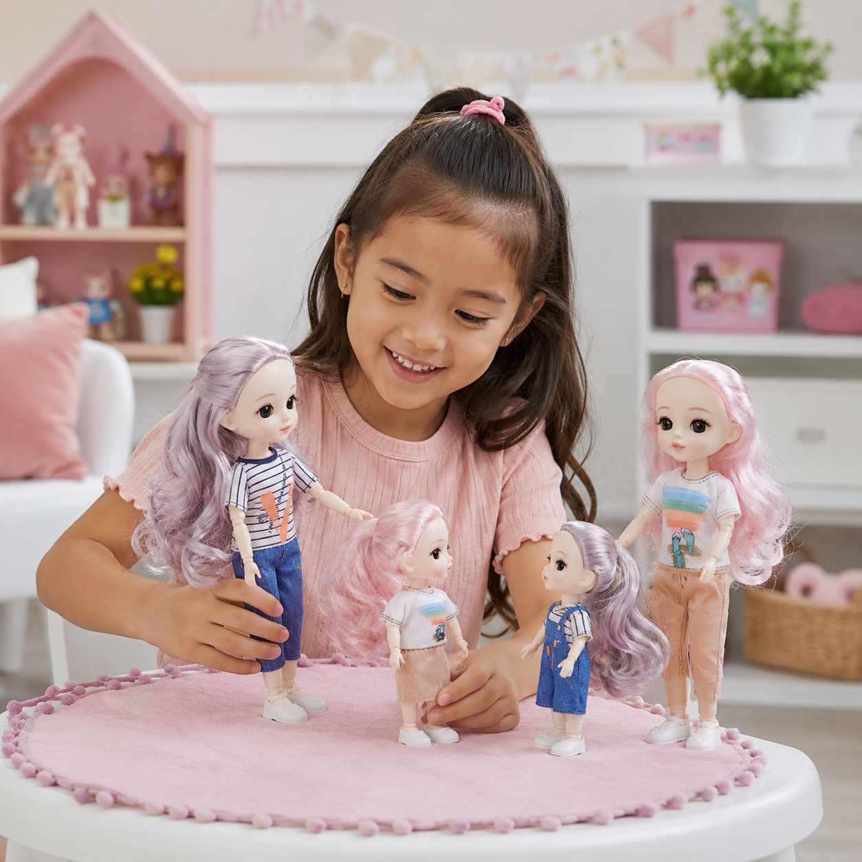 Princess Dress Up Doll Set for Girls – 2 Pcs Big & Small Fashion Dolls with Clothes & Shoes – Cute Play Doll Toy Gift for Kids – Random Design - Image 6