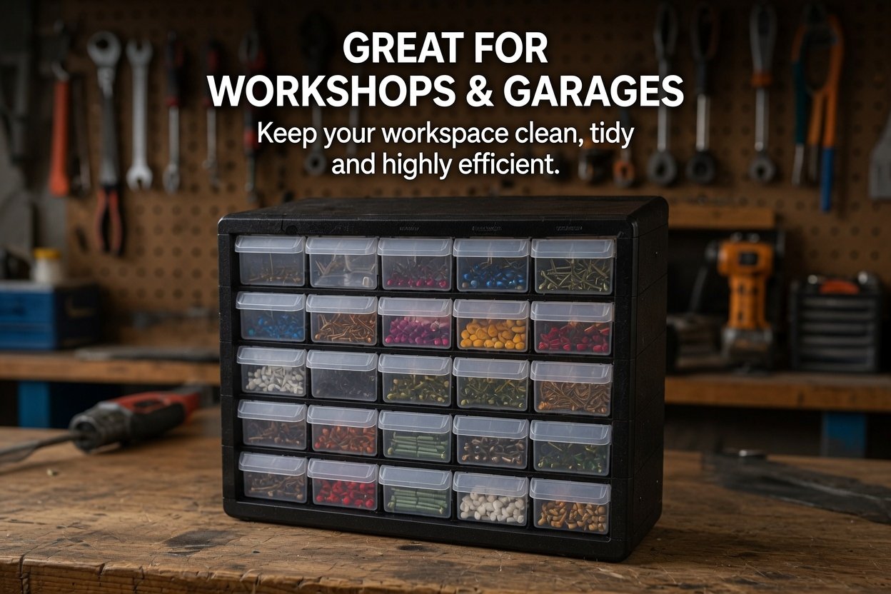 Volder Heavy-Duty 25-Drawer Multi-Purpose Parts Organizer Box for Tools, Screws, Crafts and Small Accessories - Image 6