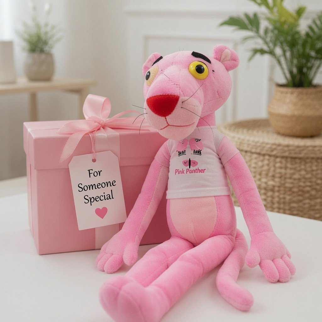 Pink Panther Style Plush Toy for Kids – Soft Stuffed Cartoon Animal Doll – Long Legs Cuddly Pink Panther Teddy Gift for Boys & Girls - Image 7