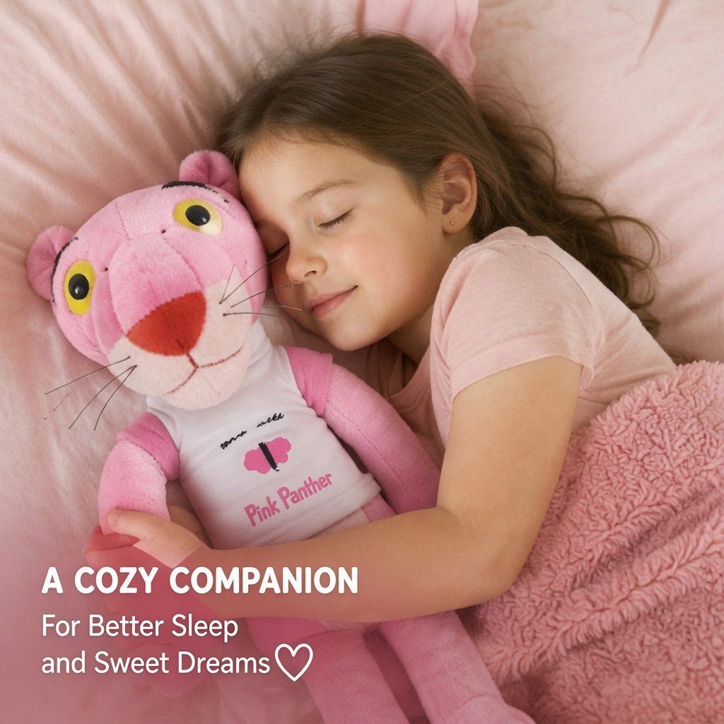 Pink Panther Style Plush Toy for Kids – Soft Stuffed Cartoon Animal Doll – Long Legs Cuddly Pink Panther Teddy Gift for Boys & Girls - Image 2