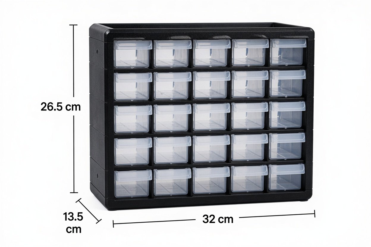 Volder Heavy-Duty 25-Drawer Multi-Purpose Parts Organizer Box for Tools, Screws, Crafts and Small Accessories - Image 3