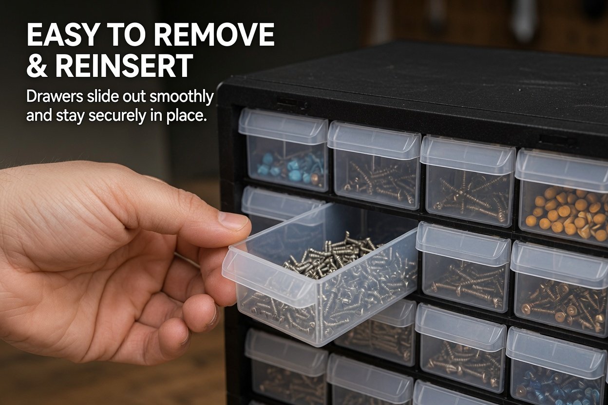 Volder Heavy-Duty 25-Drawer Multi-Purpose Parts Organizer Box for Tools, Screws, Crafts and Small Accessories - Image 9