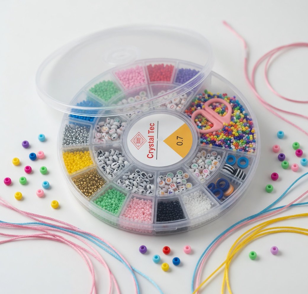 DIY Beads Jewelry Making Kit for Kids | Bracelet Necklace Making Set with Colorful Beads, Charms, Thread & Storage Box | Girls Craft Toy Ages 3+ - Image 9
