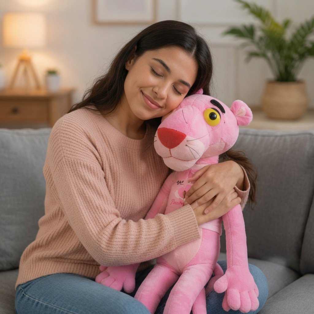 Pink Panther Style Plush Toy for Kids – Soft Stuffed Cartoon Animal Doll – Long Legs Cuddly Pink Panther Teddy Gift for Boys & Girls - Image 8